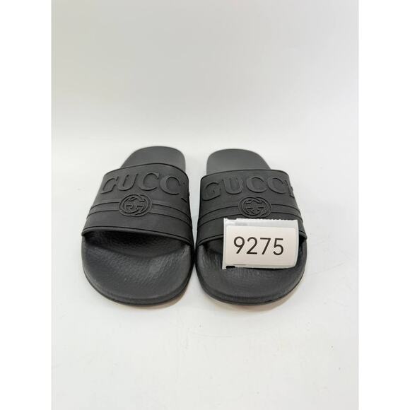 Gucci Logo Rubber Slide Sandals Black Men\'s EU 40 US 7 Pre-Owned main image 5